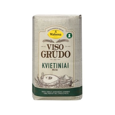 Kvietiniai miltai viso grūdo Malsena, 1,75 kg
